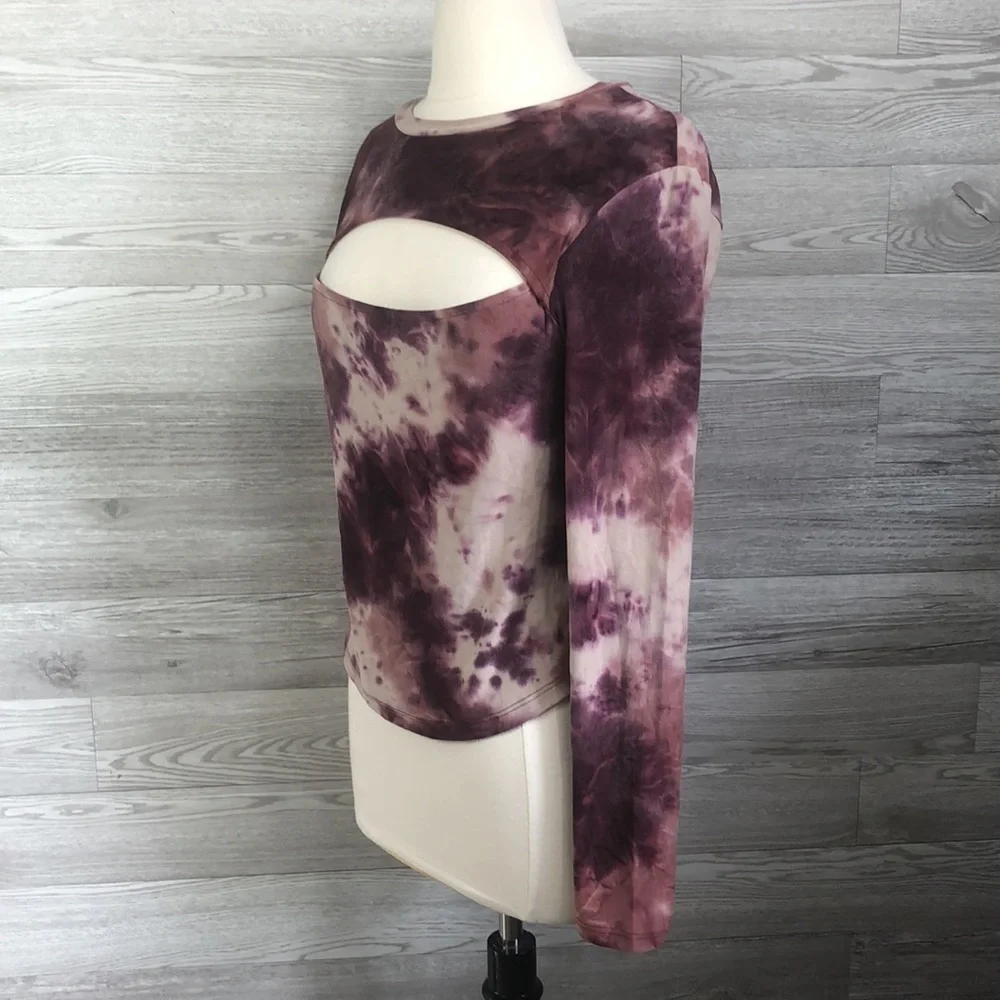 NWT Derek Hart Cut Out Tie Dye Mock Turtleneck